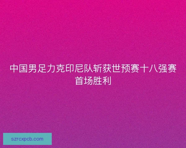 中国男足力克印尼队斩获世预赛十八强赛首场胜利